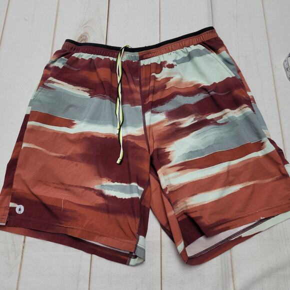 Smartwool active lined 8" shorts pockets printed horizon - Picture 1 of 10